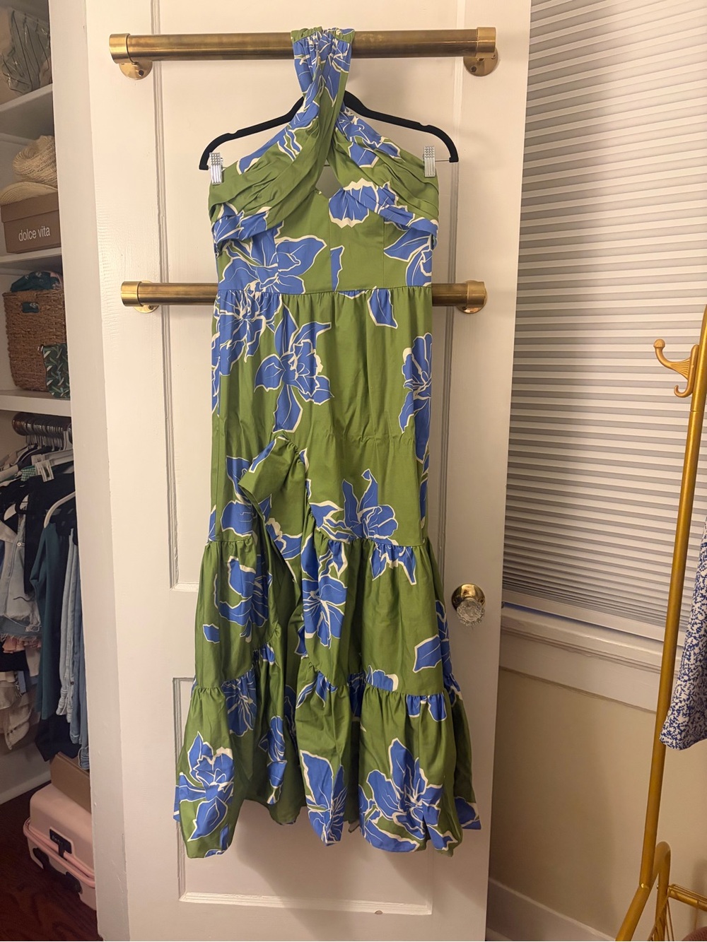 Anthropologie Hutch Floral Halter Maxi Dress